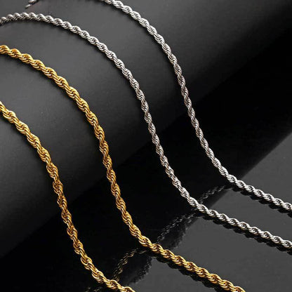 Elegant 18K Gold-Plated Titanium Steel Twist Necklace