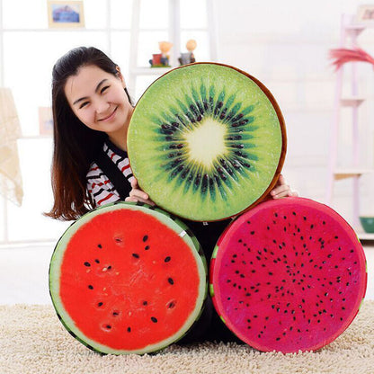 Vibrant Kiwi & Watermelon Design Comfort Cushion