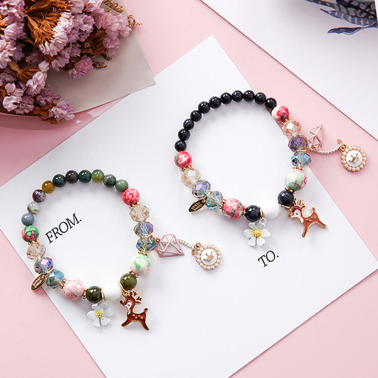 Elegant Pearl and Glass Bead Symphony Bracelet