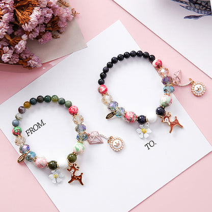 Elegant Pearl and Glass Bead Symphony Bracelet