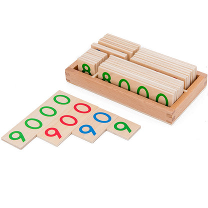 Montessori Kids Wooden Counting Cards 1-9999