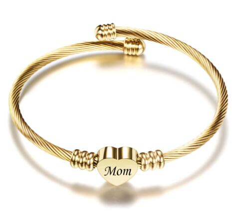Elegant Stainless Steel Heart-Shaped Braided Bracelet for Mother