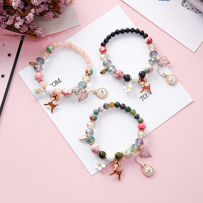 Elegant Pearl and Glass Bead Symphony Bracelet