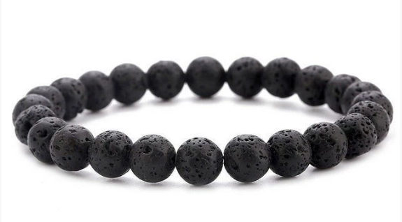 Volcanic Stone Elegance Bracelet with Tiger Eye Beads