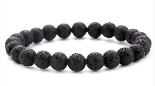 Volcanic Stone Elegance Bracelet with Tiger Eye Beads