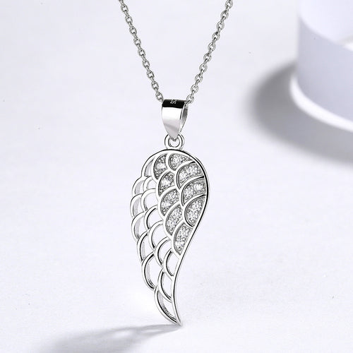 Elegant Sterling Silver Wings of Freedom Necklace