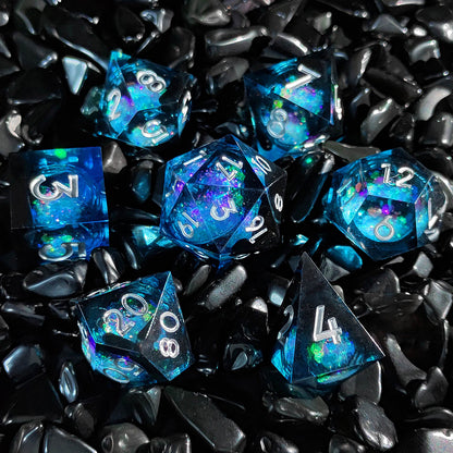 Resin Enchanted Liquid Core Dice Collection for Tabletop RPGs