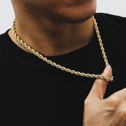 Elegant 18K Gold-Plated Titanium Steel Twist Necklace